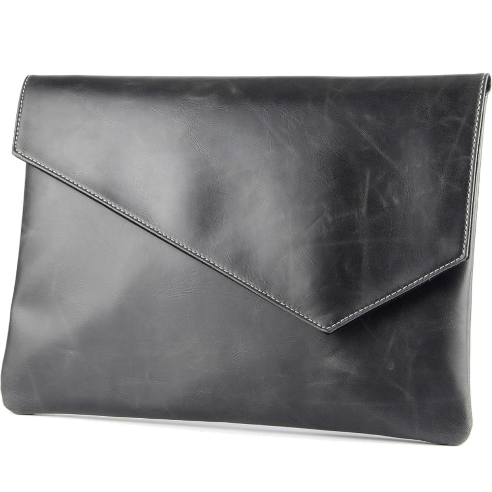 Vintage Vegan Leather Clutch, A4 Envelope File. EUC. Functional and chic.